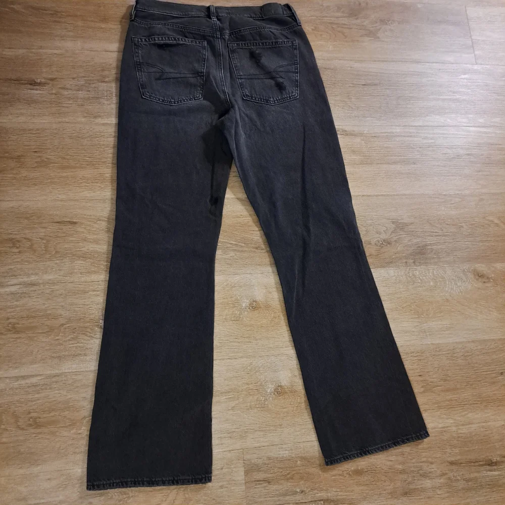 American Eagle Rocker Black Bootcut Distressed Jeans Women's Size 8 NWOT